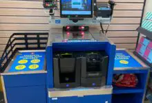 In its flagship store in Bietigheim-Bissingen, Lidl is trialling self-checkouts from 4POS with cash recyclers from Glory. (Photo: The Retail Optimiser)