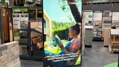 Already in Obi's store in Cologne-Pesch: The pedestals featuring 55-inch displays supplied by Ben Hur. (Photo: Obi)