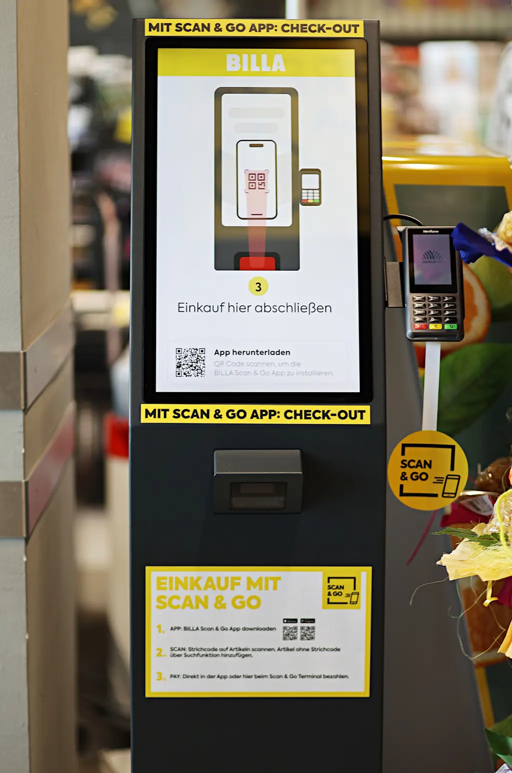 Billa verbindet Scan & Go mit speziellen Kassenterminals am Ausgang (Foto: Shopreme)