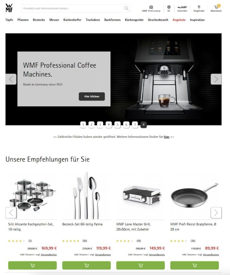 WMF boosts sales and customer loyalty with Prudsys AIsolution Retail