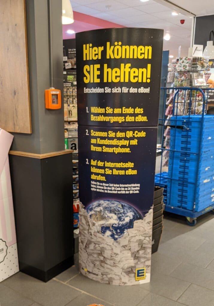 Edeka Nord invites its customers to save lots of paper. (Photo: Retail Optimiser)