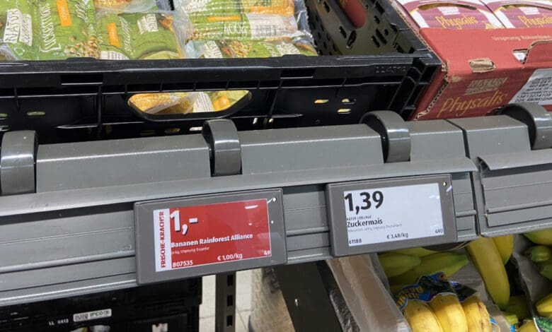 Aldi Süd setzt auf das Hanshow-Produkt Nebular 350R-N mit einer Displaygröße von 3,5 Zoll. (Foto: Retail Optimiser)