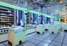 Robots from Fulfil pick online orders for customers in Save Mart's fully automated Micro Fulfilment Centre. (Photo: Fulfil