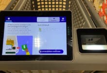 In a store in Austrian Sattledt, near its Hofer headquarters, Aldi Süd is testing Caper shopping trolleys with which customers scan their goods themselves (Photo: Stephan Rüschen)