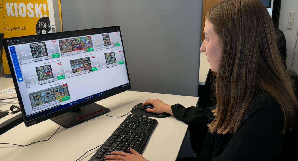 With VusionGroup's solutions, Lekkerland can monitor the shelves of its unmanned Smart Kiosks directly from its headquarters in Frechen in real time and in compliance with the GDPR. (Photo: VusionGroup)
