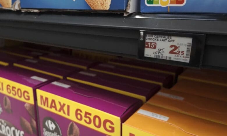 In a hypermarket in Villabé, Carrefour is testing VusionGroup’s EdgeSense platform. (Photo: VusionGroup)